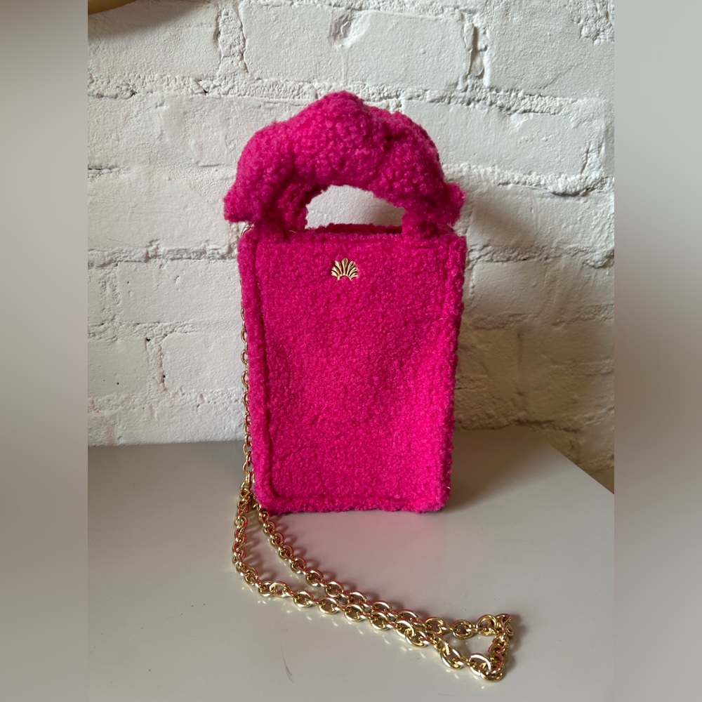 Worn once, great condition Lele Sadoughi Polly Crossbody Bag - Sherpa pink